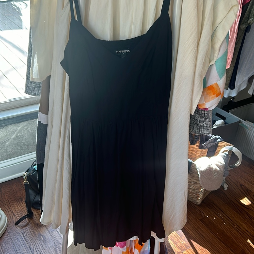 Black spaghetti strap sundress with pockets